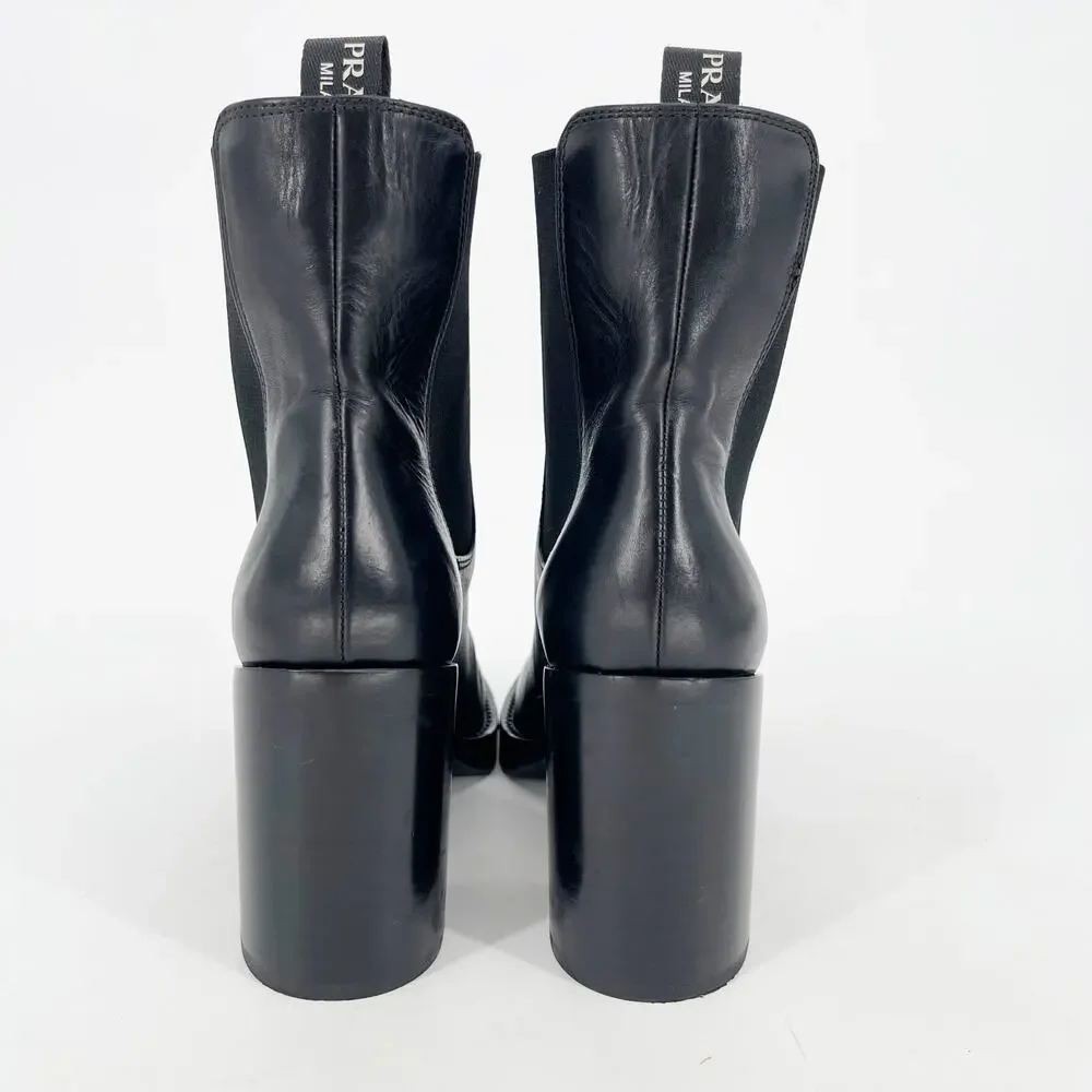 Prada black leather